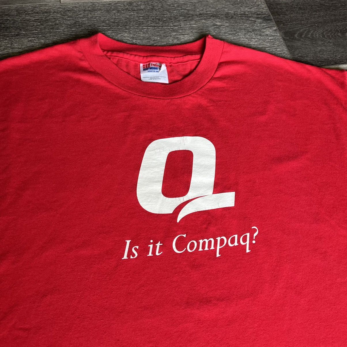 Microsoft × Vintage Vintage 1990s Q Is it Compaq ? Computer Software Graphic Tee Size US XL / EU 56 / 4 - 2 Thumbnail