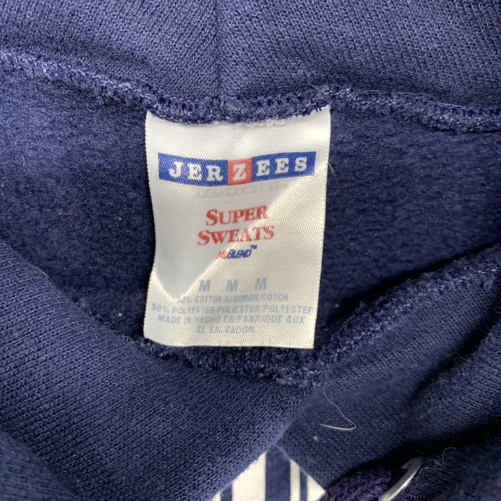 Jerzees VINTAGE La Cueva Baseball Hoodie Men’s Medium Blue Cotton Blend Unisex Sports Pullover Size US M / EU 48-50 / 2 - 7 Thumbnail