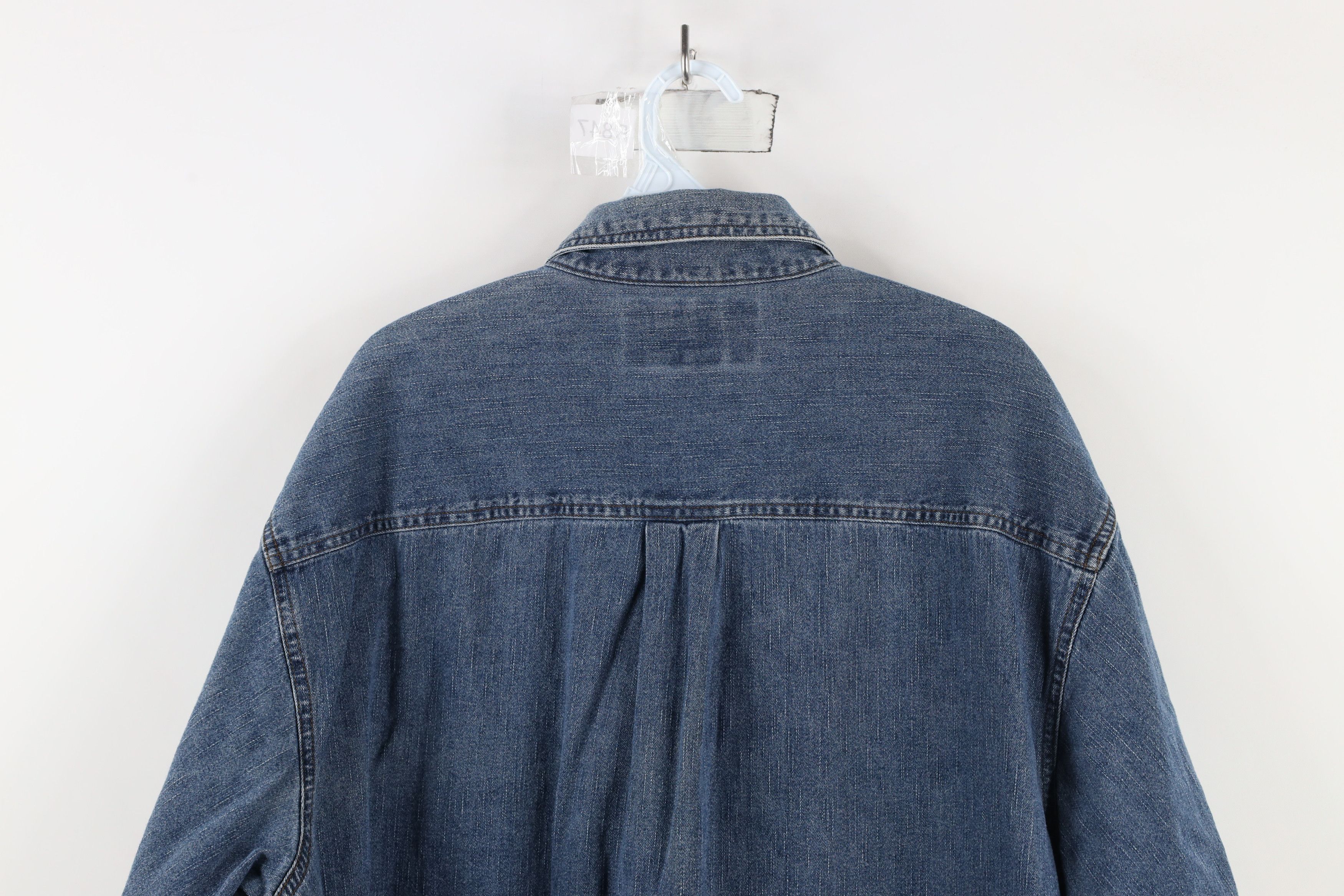 Harley Davidson × Vintage Vintage 90s Harley Davidson Denim Jean Button Shirt Cotton Size US XL / EU 56 / 4 - 11 Thumbnail