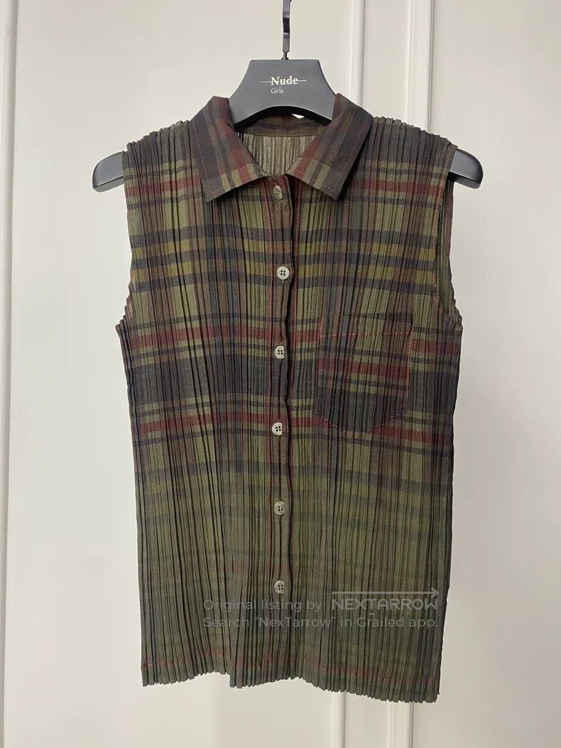 Issey Miyake Issey Miyake Pleated Plaid Top Size M / US 6-8 / IT 42-44 - 1 Thumbnail