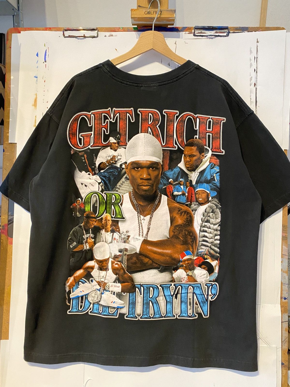 50 Cent × Marino Morwood × Vintage 50 Cent get rich or die trying merch t Shirt marino morwood Size US XL / EU 56 / 4 - 2 Thumbnail