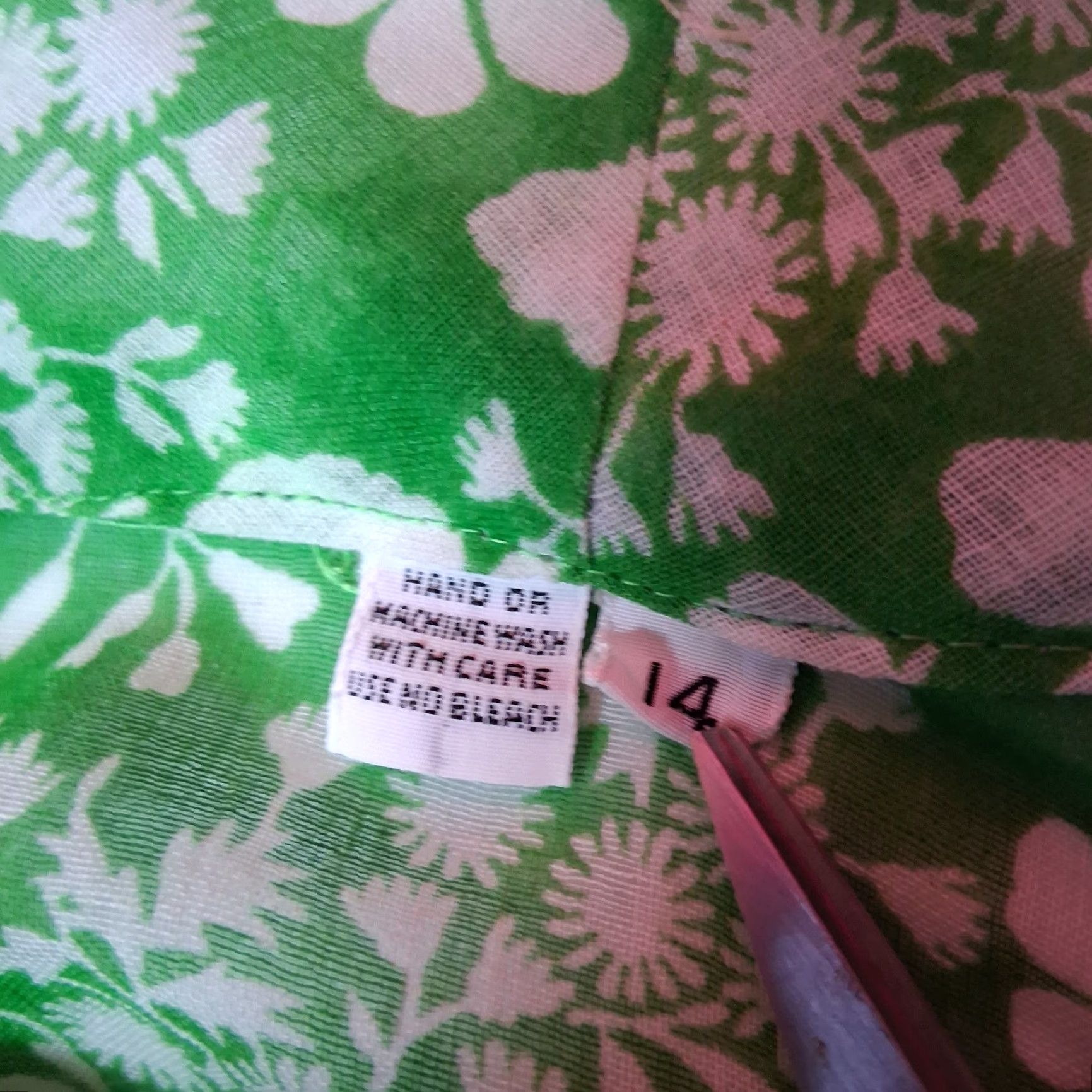 Vintage VINTAGE Midge Grant Outfit Skirt Shirt 14 Green White Floral 2 Piece Set Vintage 60s Womens Casual Party/Cocktail Travel Wedding Size XL / US 12-14 / IT 48-50 - 4 Thumbnail