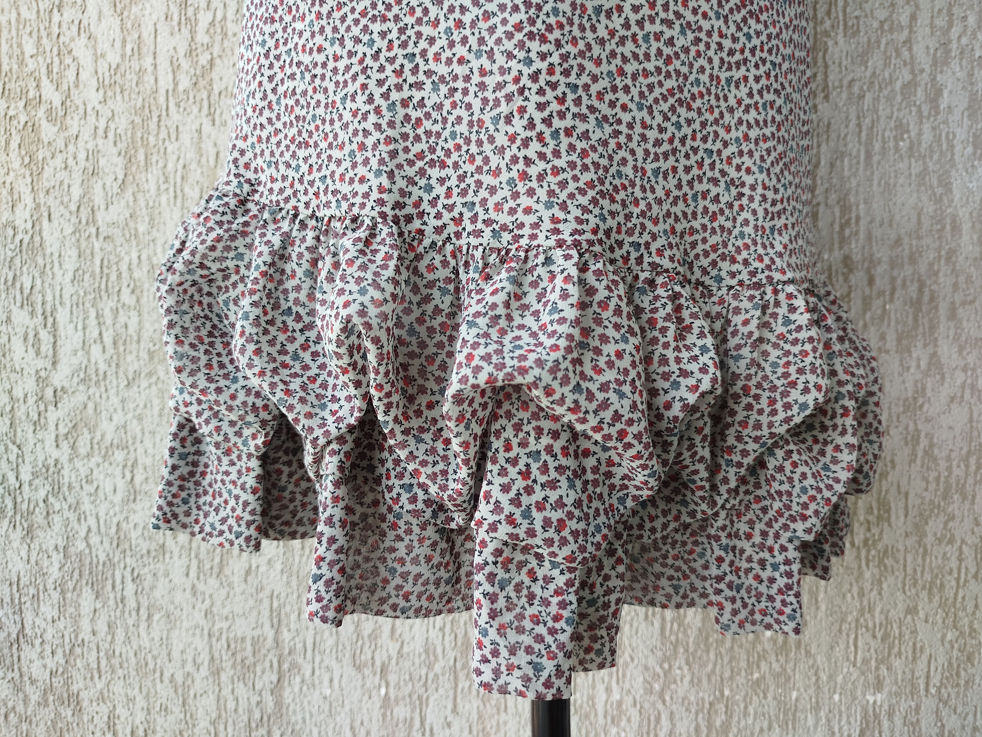 Cop Copine Dress Kentucky Ruffles Chiffon Floral Vintage Size 38/M Size M / US 6-8 / IT 42-44 - 11 Thumbnail