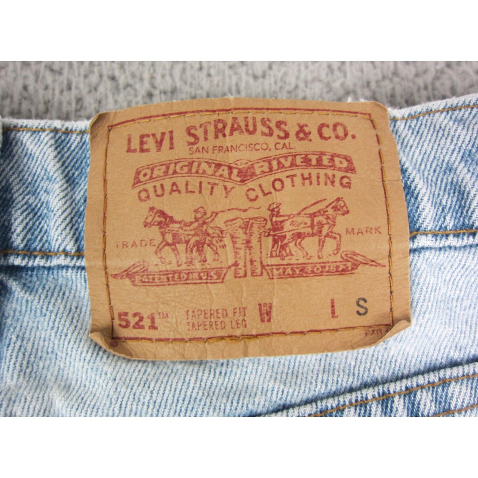 Levi's VINTAGE Levi's 521 Jeans Womens 27x25 Blue Denim Tapered 10 Petite Made in USA Size 32" / US 10 / IT 46 - 3 Thumbnail