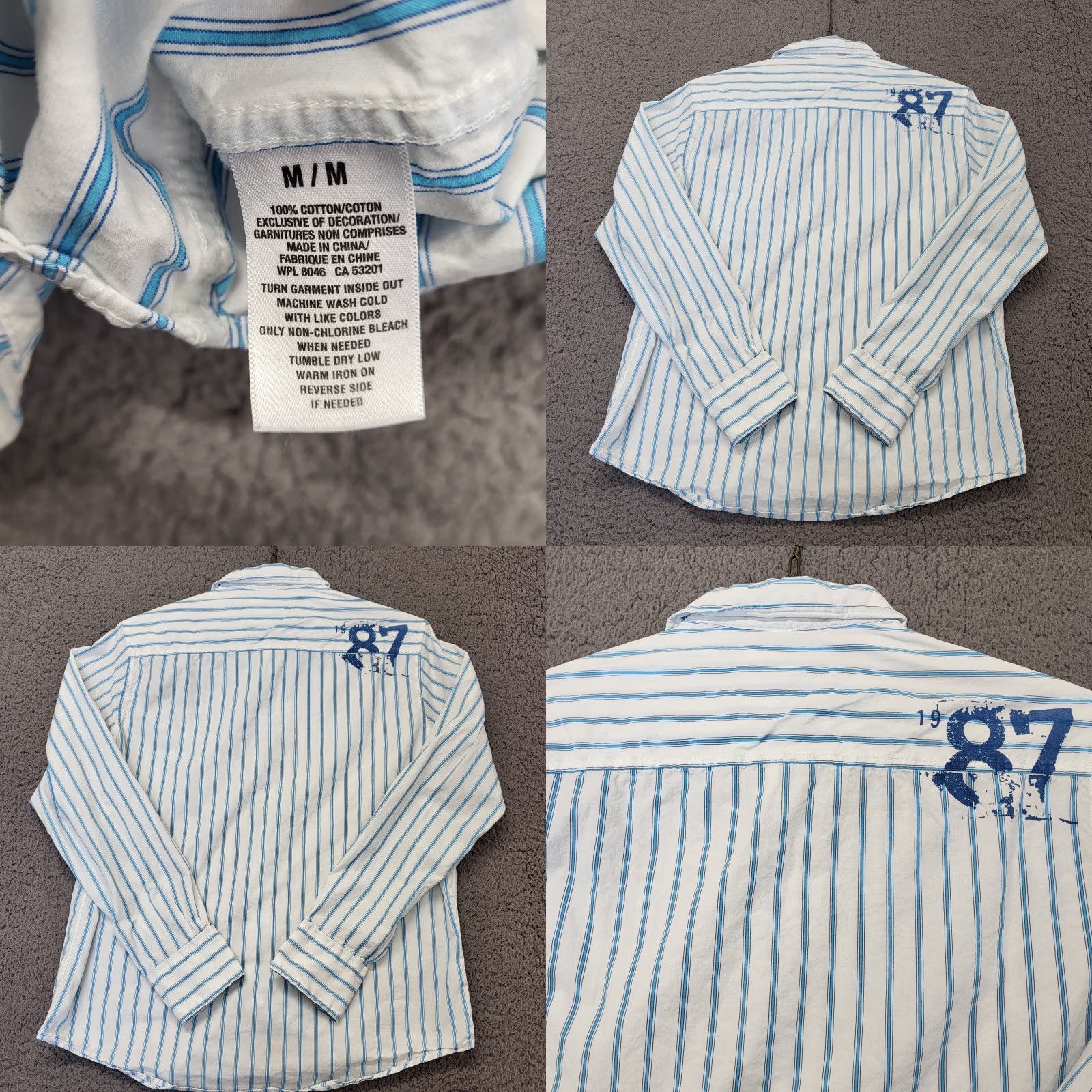 Vintage Aero Aeropostale Blue Striped Logo Long Sleeve Button Down Shirt Mens Medium Size US M / EU 48-50 / 2 - 8 Thumbnail