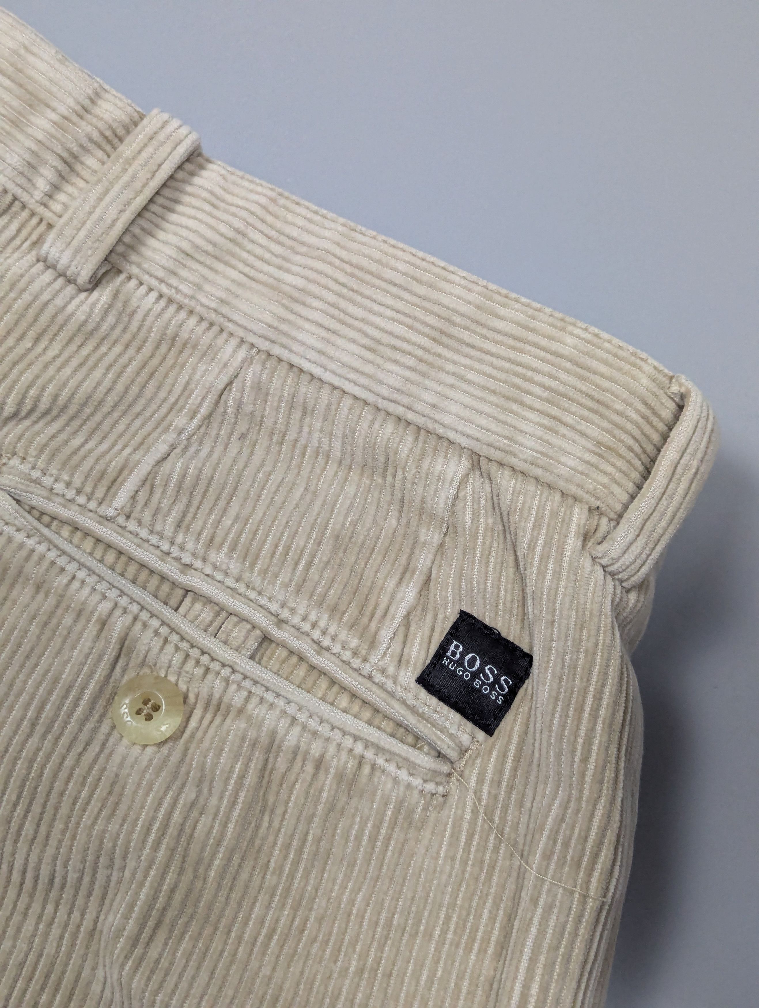 Hugo Boss × Vintage HUGO BOSS Mitch Vintage Straight Men's Corduroy Beige Pants Size US 34 / EU 50 - 11 Thumbnail