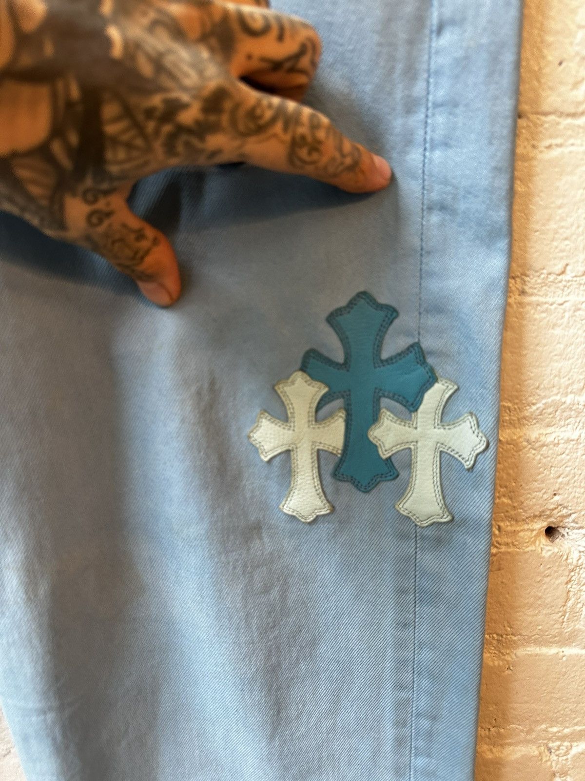 Chrome Hearts × Drake × Levi's DRAKE PERSONAL CHROME HEARTS CROSS PATCH JEANS Size US 40 / EU 56 - 4 Thumbnail