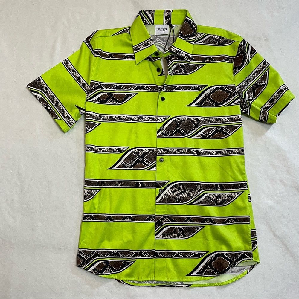 SSS World Corp NWT New $225 SSS World Corp Short Sleeve Button Green Snake Size US M / EU 48-50 / 2 - 3 Thumbnail