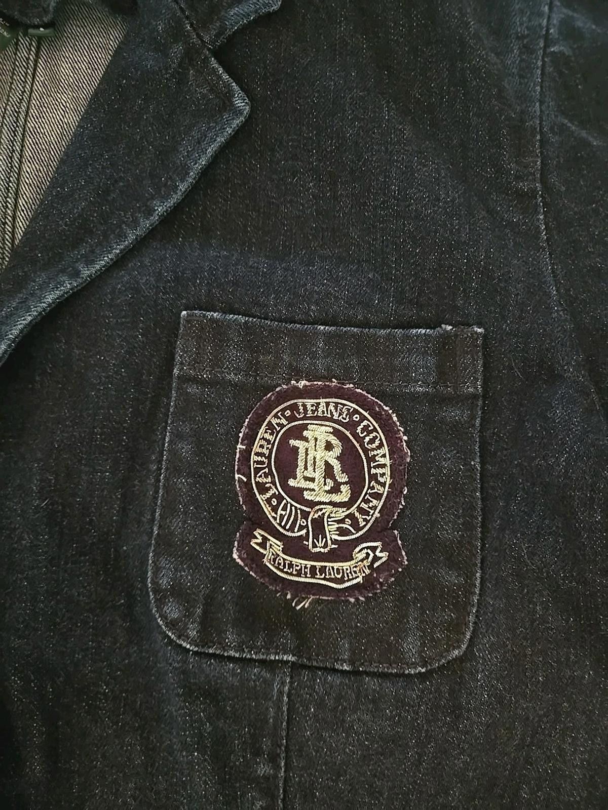 Lauren Ralph Lauren VTG Ralph Lauren Blazer Jacket Denim Dark Wash Crescent Size L / US 10 / IT 46 - 4 Thumbnail