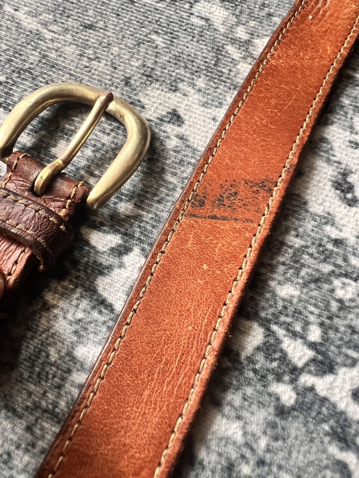 Needles Needles Narrow Leather Belt Size 28 - 7 Thumbnail