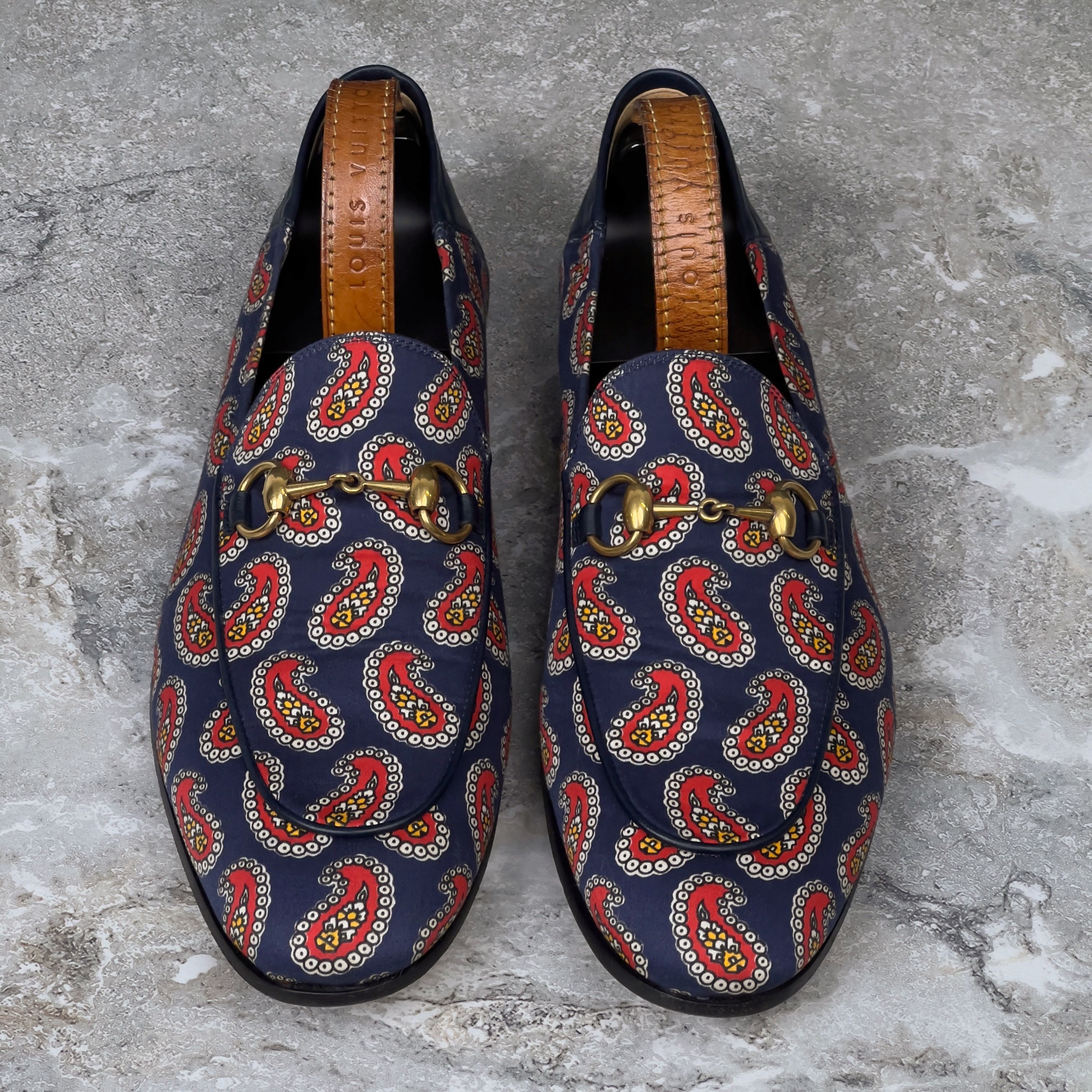 Gucci Canvas Paisley Horsebit Brixton Loafers Size US 10 / EU 43 - 5 Thumbnail