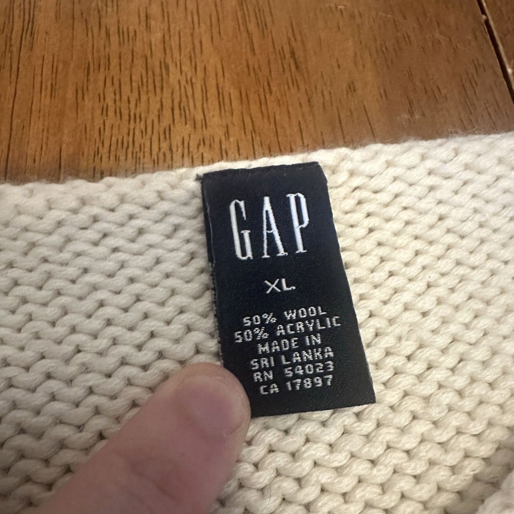 Gap Gap Wool Acrylic Chunky Knit Sweater XL White Women's Turtleneck Pullover Cable-Knit Christmas Size XL / US 12-14 / IT 48-50 - 3 Thumbnail