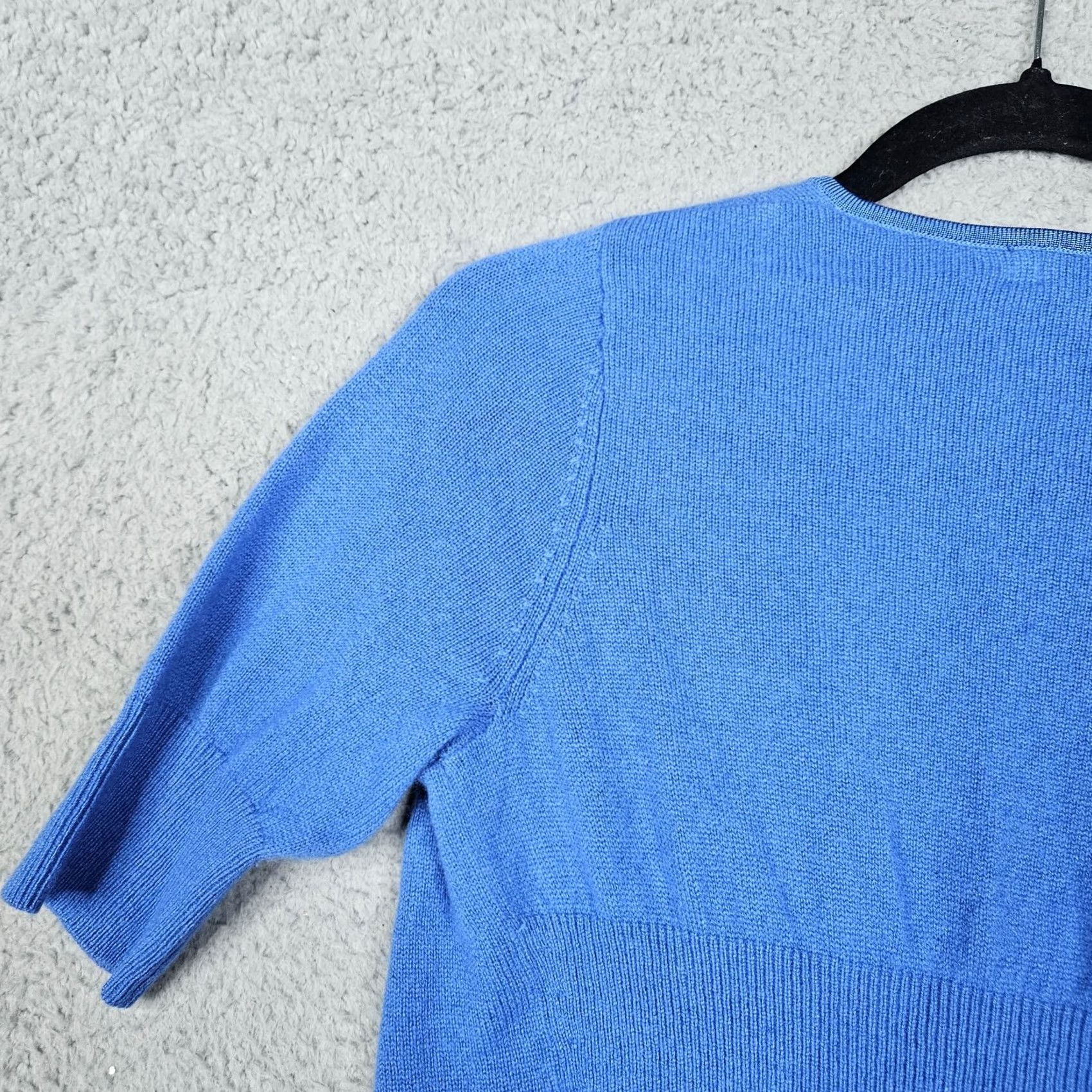 Karen Millen Keren Millen Sweater Womens 2 Blue Women cropped Sleeve cashmere Size Size XS / US 0-2 / IT 36-38 - 7 Thumbnail