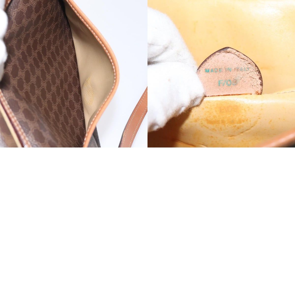 Celine CELINE Macadam Canvas Shoulder Bag Pvc Leather Brown Gold Size ONE SIZE - 13 Thumbnail