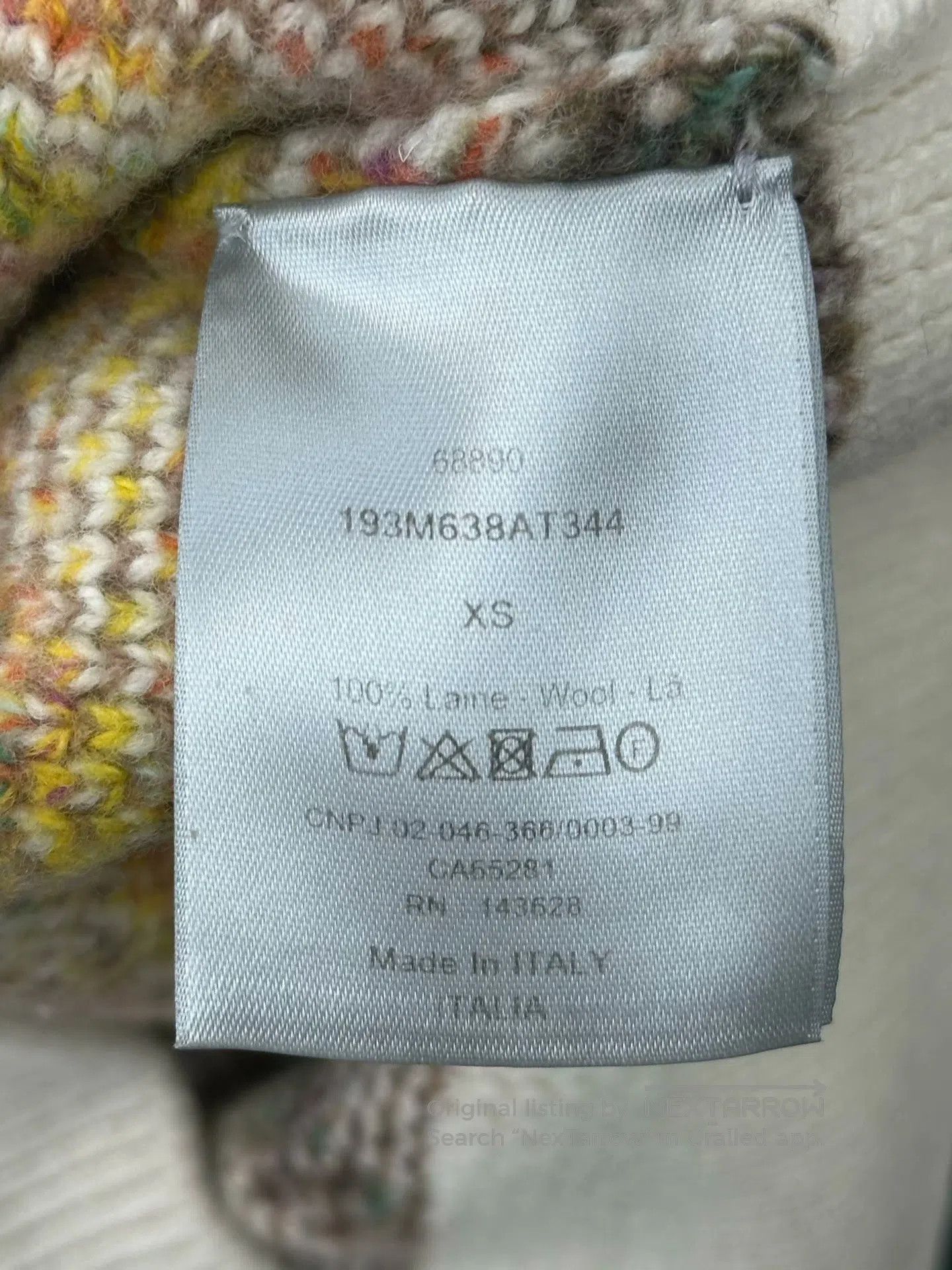Dior Dior Yellow Colorful Full Print Logo Knit Sweater| Size XS / US 0-2 / IT 36-38 - 4 Thumbnail