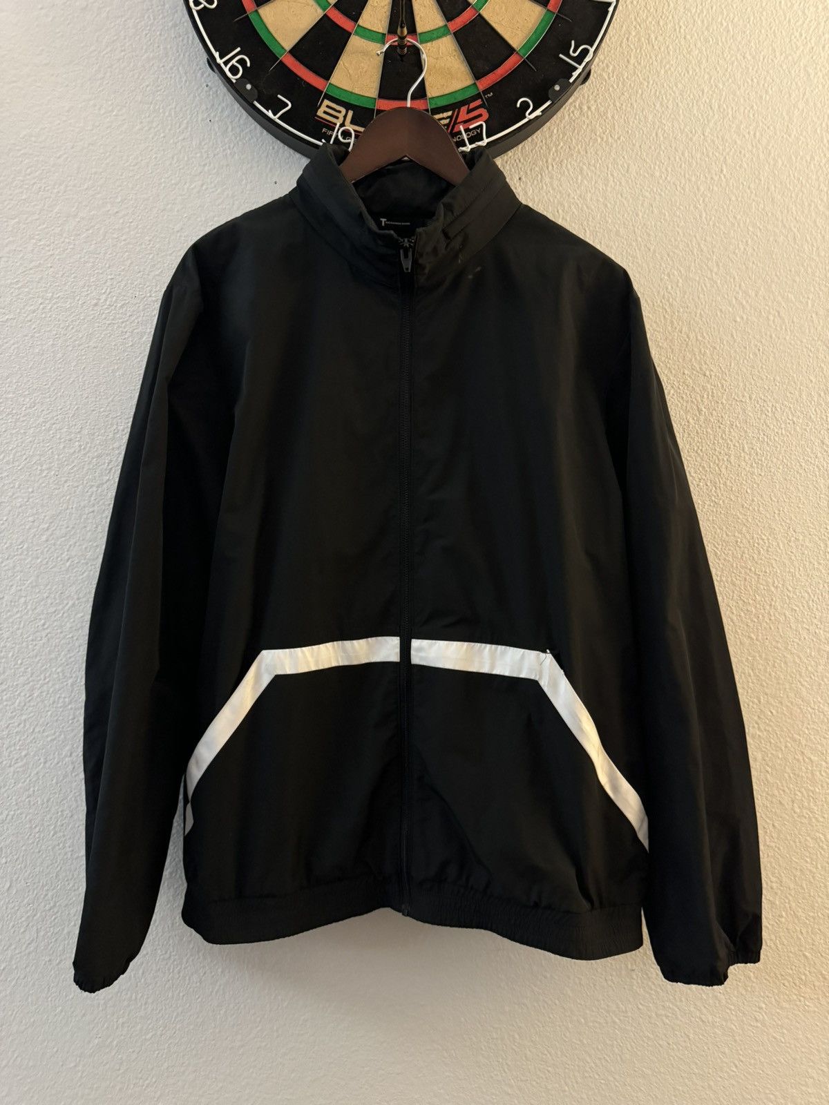 image of T By Alexander Wang Nylon Windbreaker Jacket in Black, Men's (Size Large)
