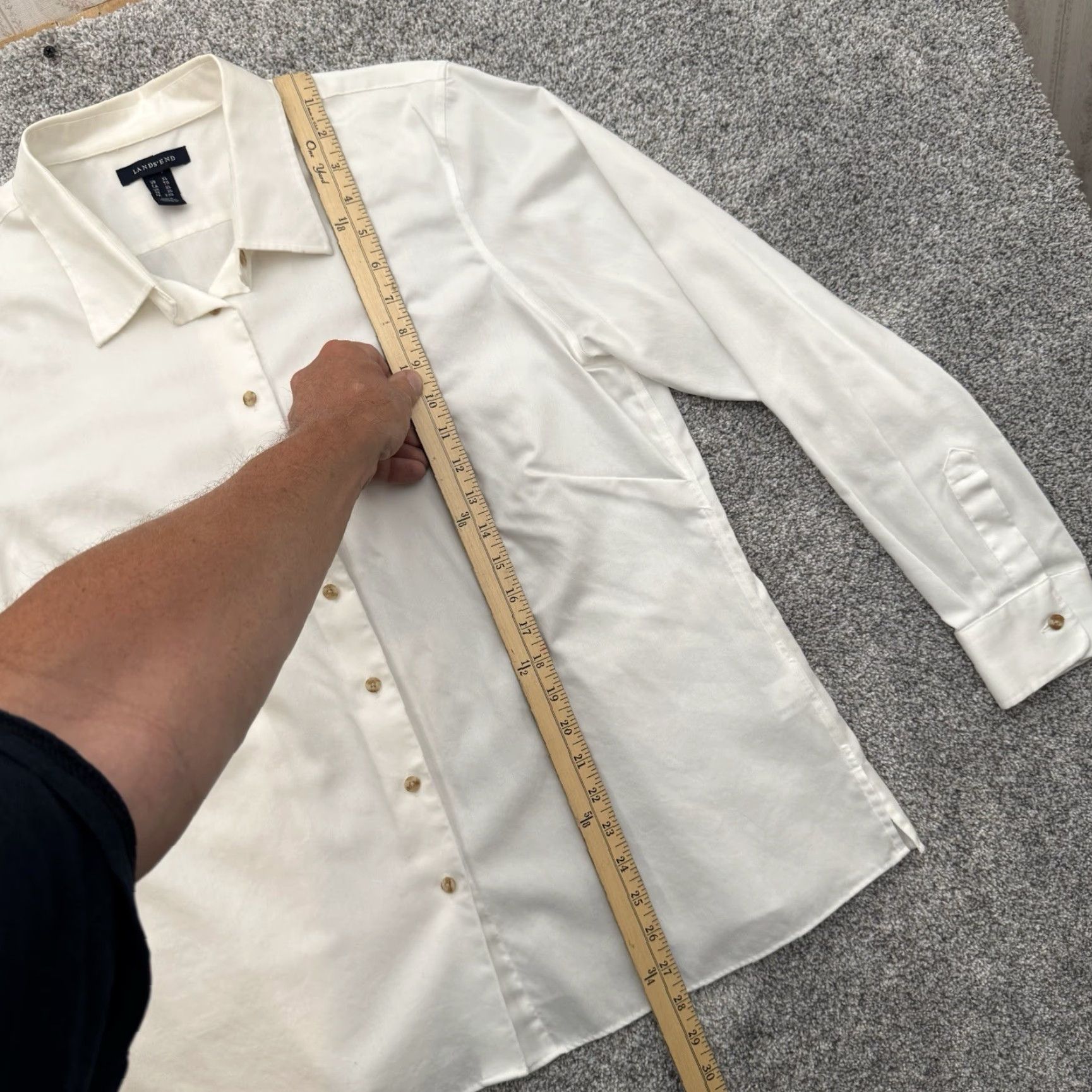 Lands' End VINTAGE Lands' End Button-Up Shirt XL Women's White Cotton Preppy Retro Office Layering Classic Minimalist Photos/Details Size XL / US 12-14 / IT 48-50 - 2 Thumbnail