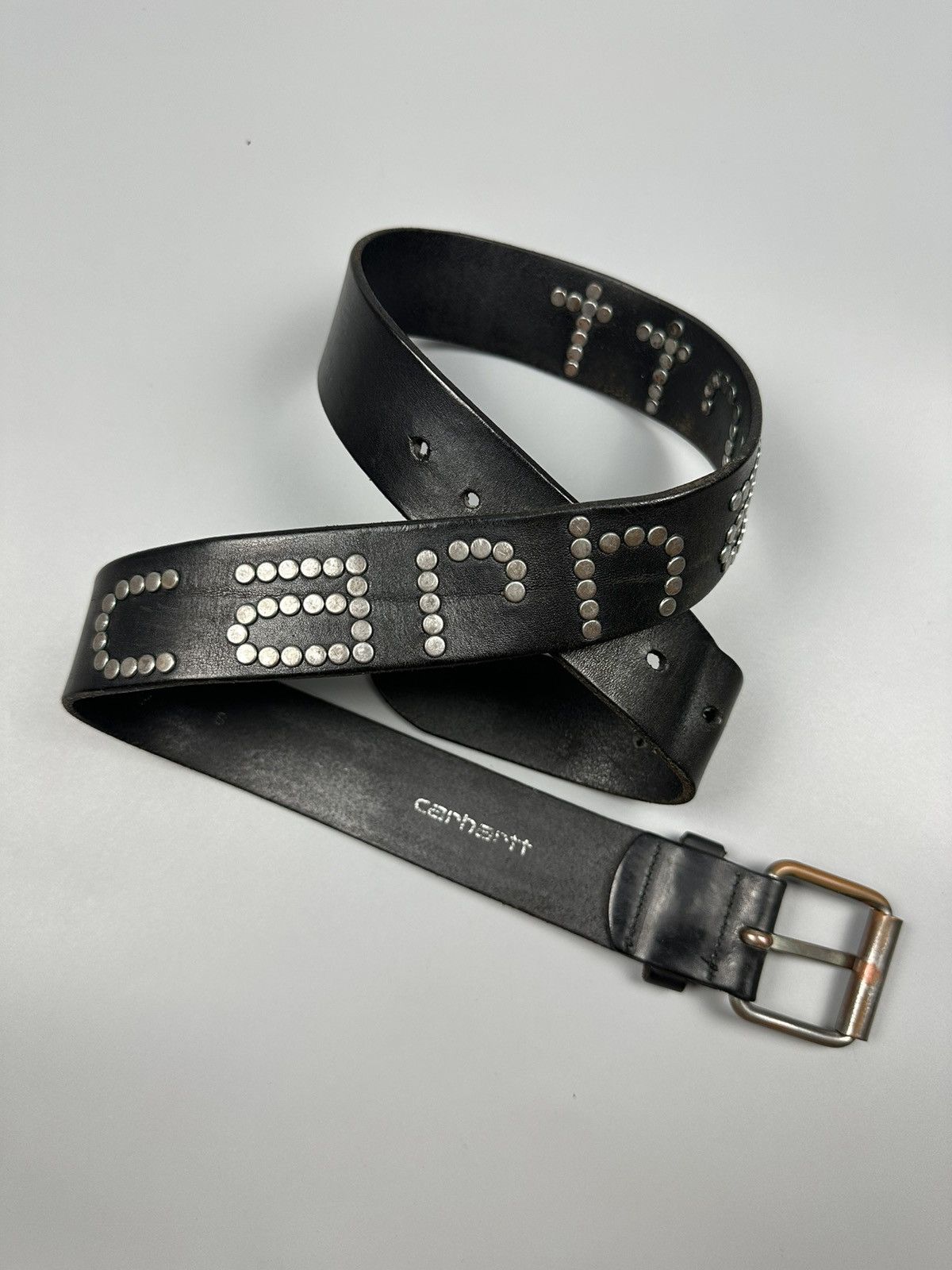 Carhartt × Carhartt Wip Vintage Carhartt WIP Script Studs Leather Belts Size 34 - 5 Thumbnail