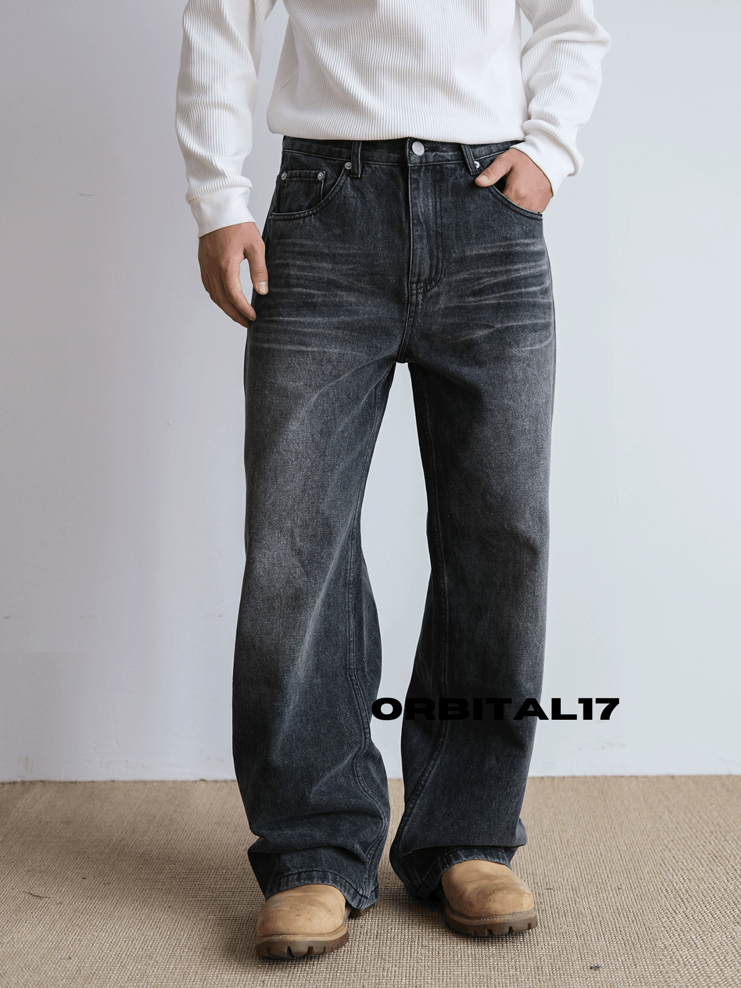 Cleanfit Baggy Washed Wide Leg Denim Jeans