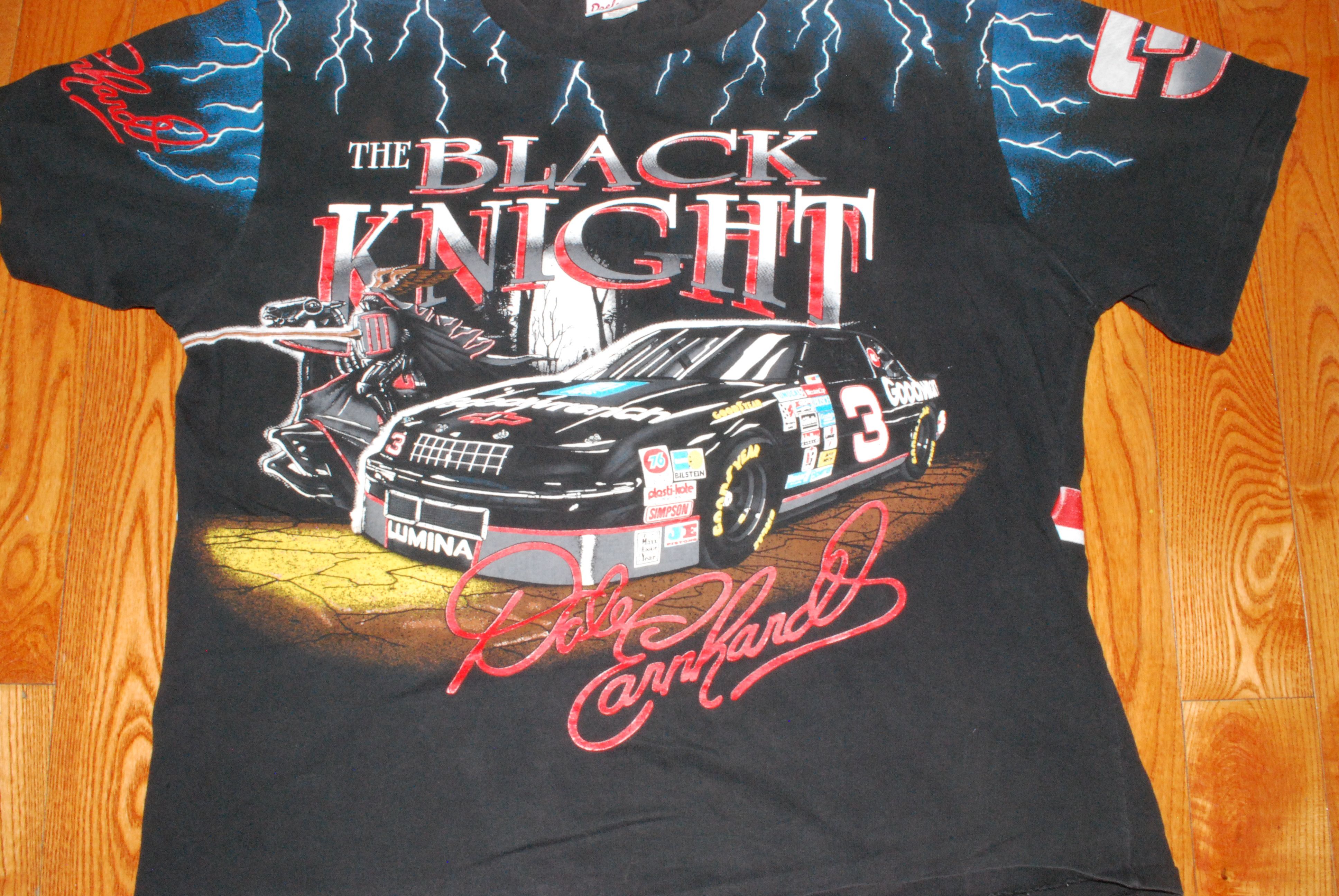 NASCAR Vintage 90's Dale Earnhardt The Black Knight T-shirt Size US XL / EU 56 / 4 - 2 Thumbnail