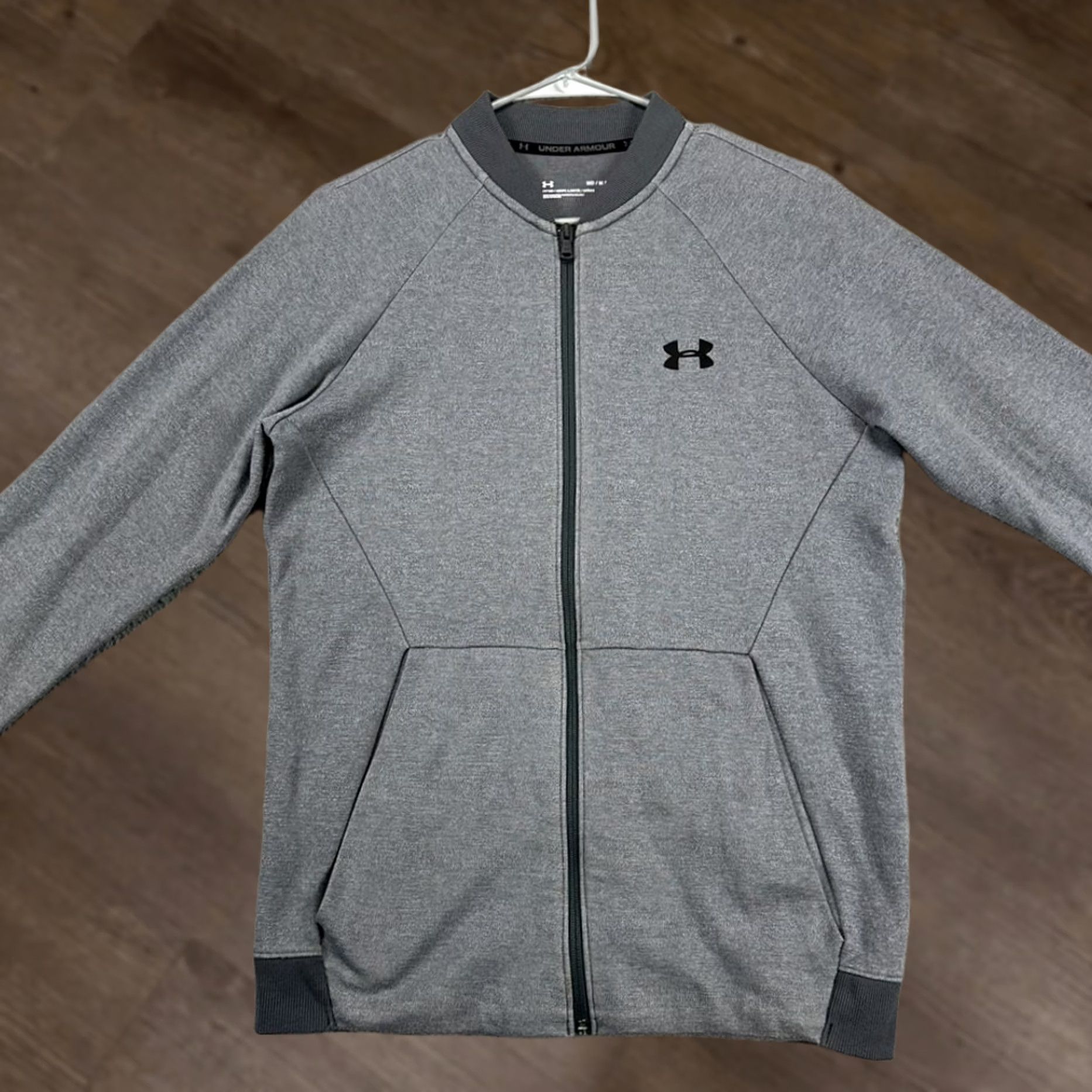 Under Armour Under Armour Jacket Mens Medium Grey Fitted Full Zip Long Sleeve Pockets Size US M / EU 48-50 / 2 - 1 Thumbnail