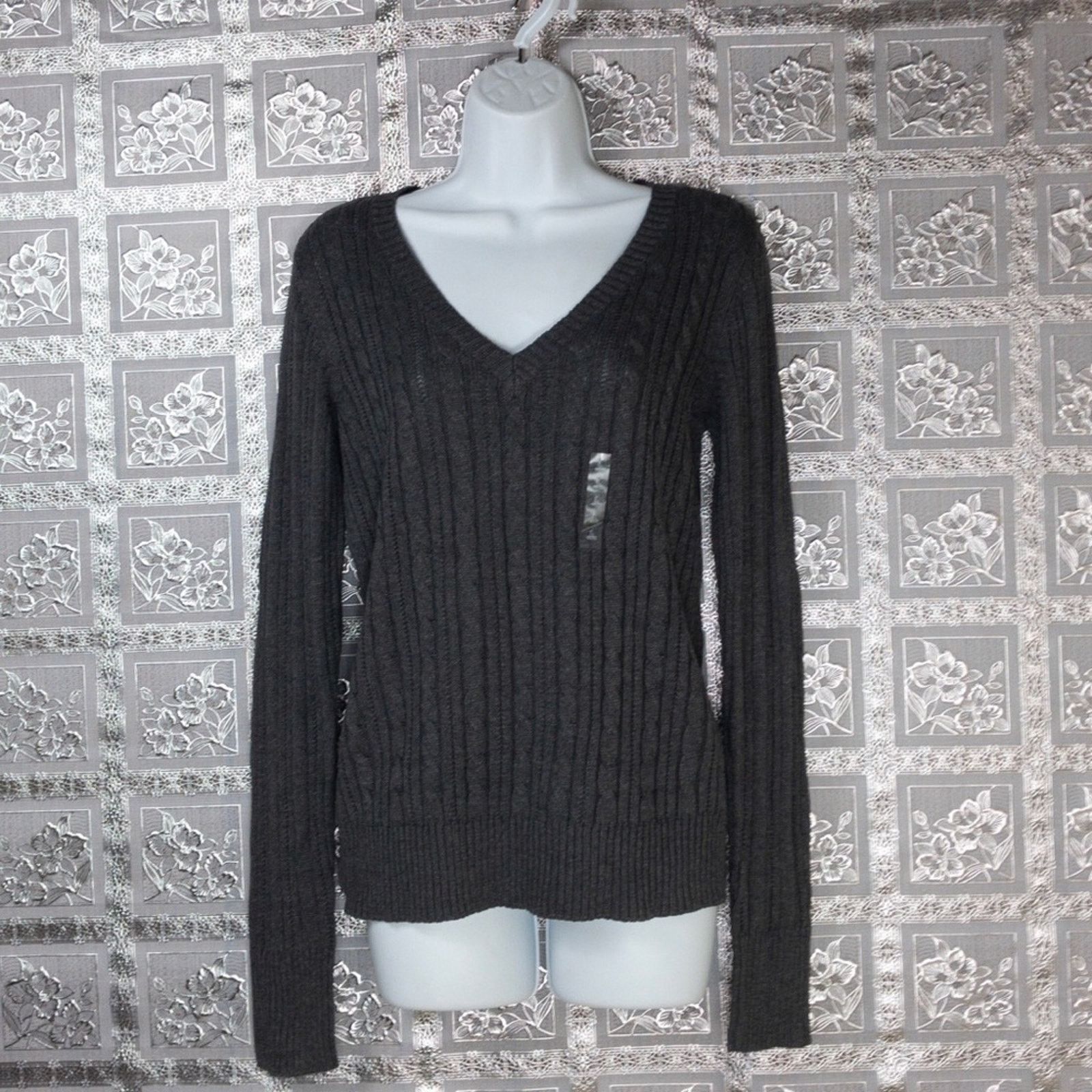 Other NWT Arizona Jean Charcoal Gray Cable Knit Sweater Size L / US 10 / IT 46 - 2 Thumbnail