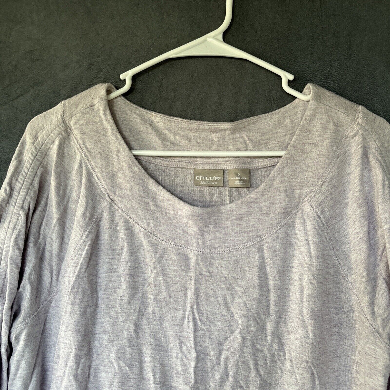 Chicos Chico's by Zenergy Blouse Women's 2 Light Purple Long Sleeve Size XL / US 12-14 / IT 48-50 - 5 Thumbnail