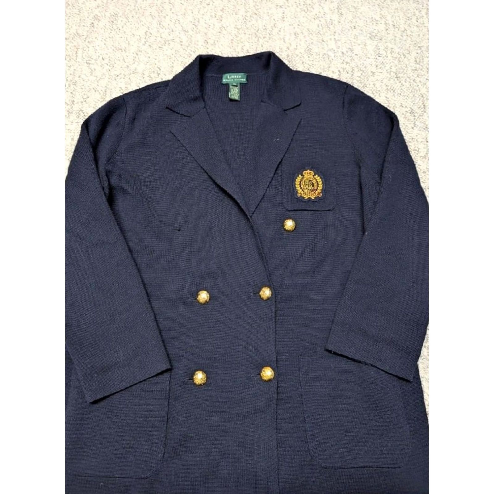 Ralph Lauren VINTAGE RALPH LAUREN navy blue CREST sweater blazer XL WOOL double breasted Womens Size M / US 6-8 / IT 42-44 - 2 Thumbnail