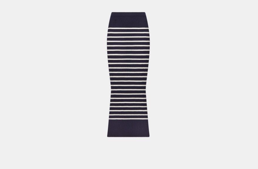 Dior o1sh3x0225 Mid-Length Skirt in Navy / White Size 30" / US 8 / IT 44 - 1 Thumbnail