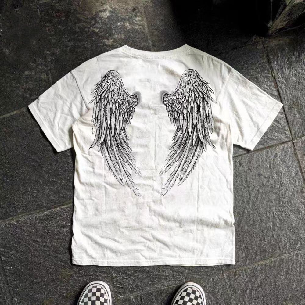 Vintage White washed vintage angel wing print t-shirt Size US M / EU 48-50 / 2 - 1 Thumbnail
