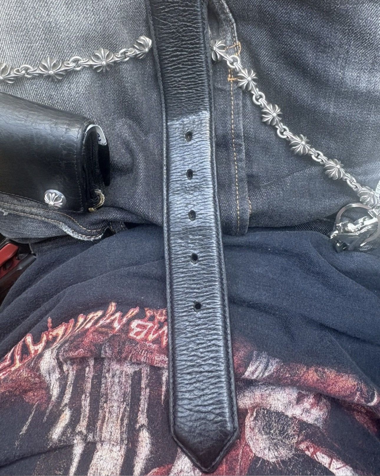 Chrome Hearts - Chrome Hearts Leather Roller Belt Size 38 - 11 Thumbnail