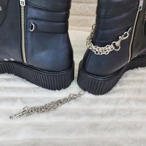 Demonia Cult DEMONIA V-Creeper 565 Goth Punk Ankle High Top Platform Cree Size US 14 / EU 47 - 5 Thumbnail