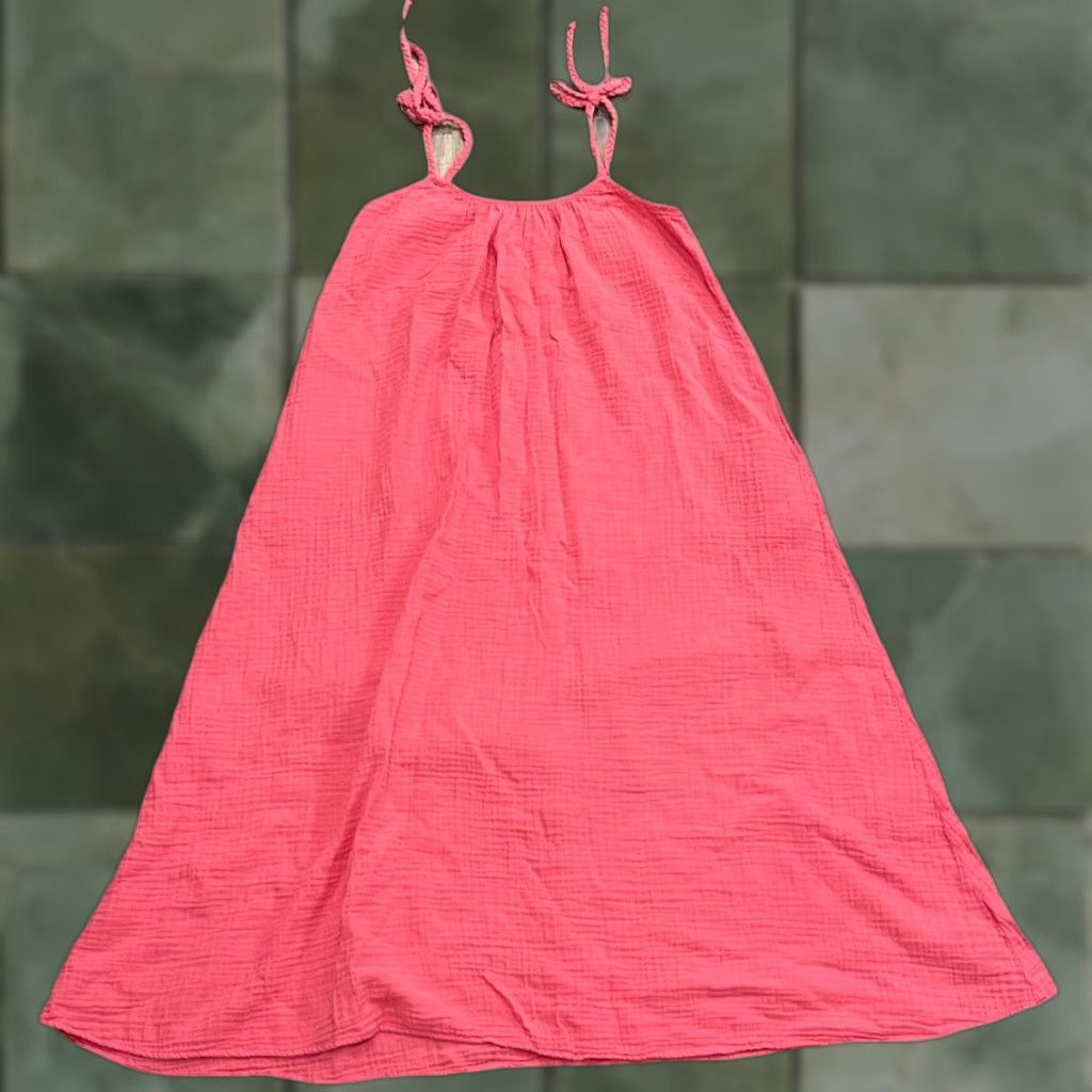 Vintage Xirena Dress XS Cabana Pink 100% Cotton United States Boho Midi Sleeveless Women Size XS / US 0-2 / IT 36-38 - 1 Thumbnail
