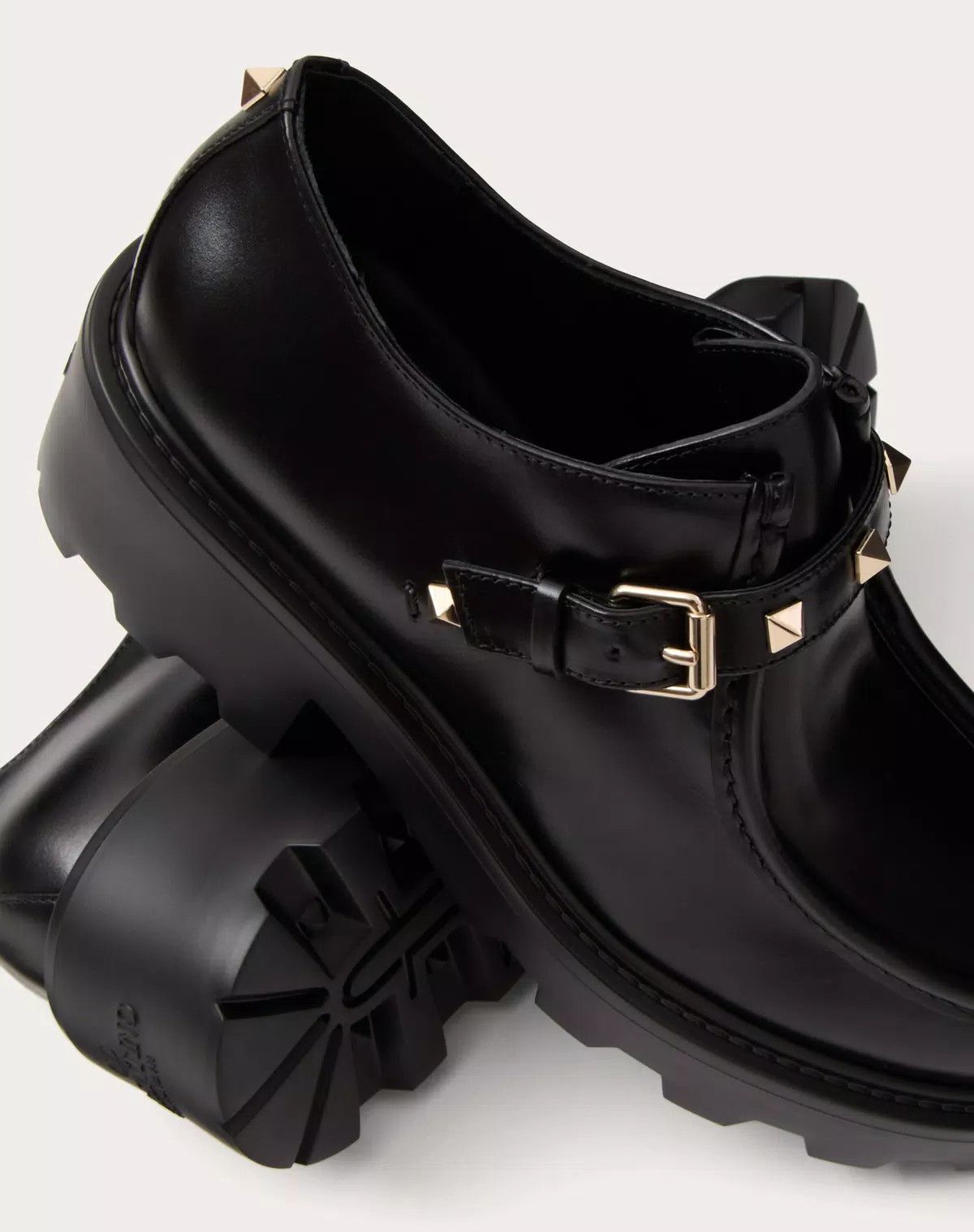 Valentino o1s1wg110426 Rockstud Single Monk Strap Shoes Calfskin Black Size US 10 / IT 40 - 5 Thumbnail
