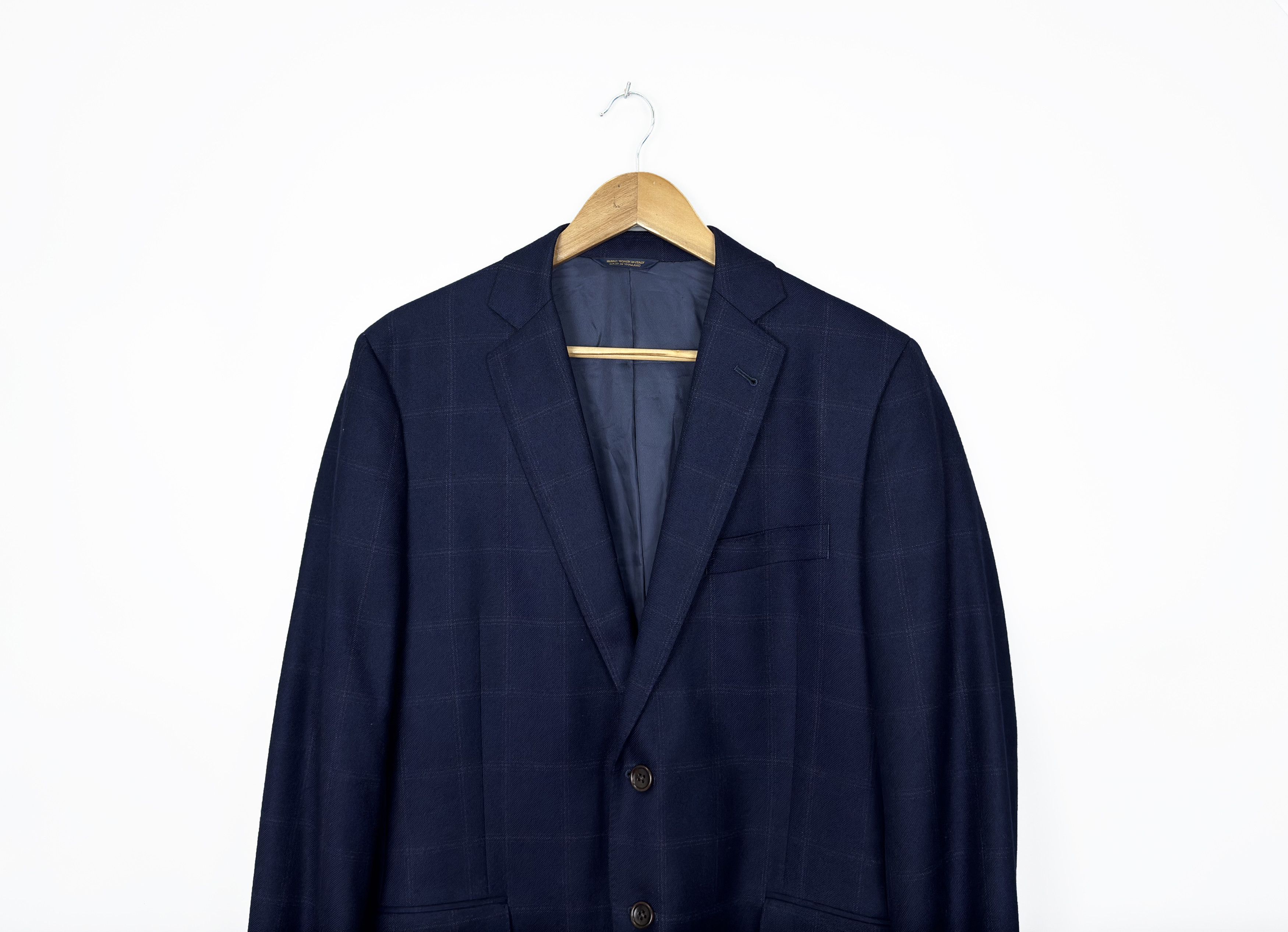 Brooks Brothers Brooks Brothers Wool Checkered Navy Blazer US 42S / EU 54 Size 42S - 2 Thumbnail