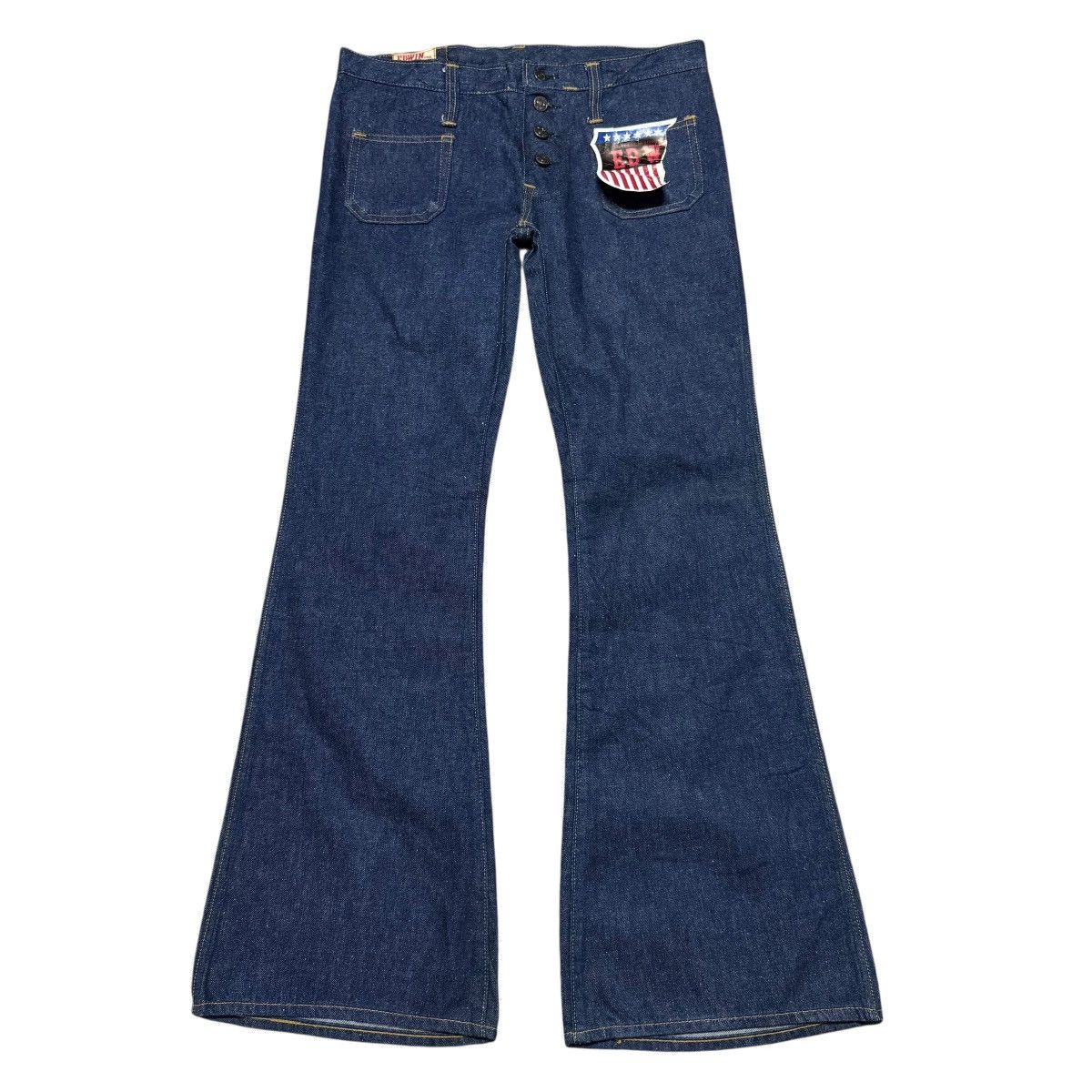 Edwin Deadstock Late 70s Edwin Denim Bell Bottom Jeans Size US 33 - 1 Thumbnail