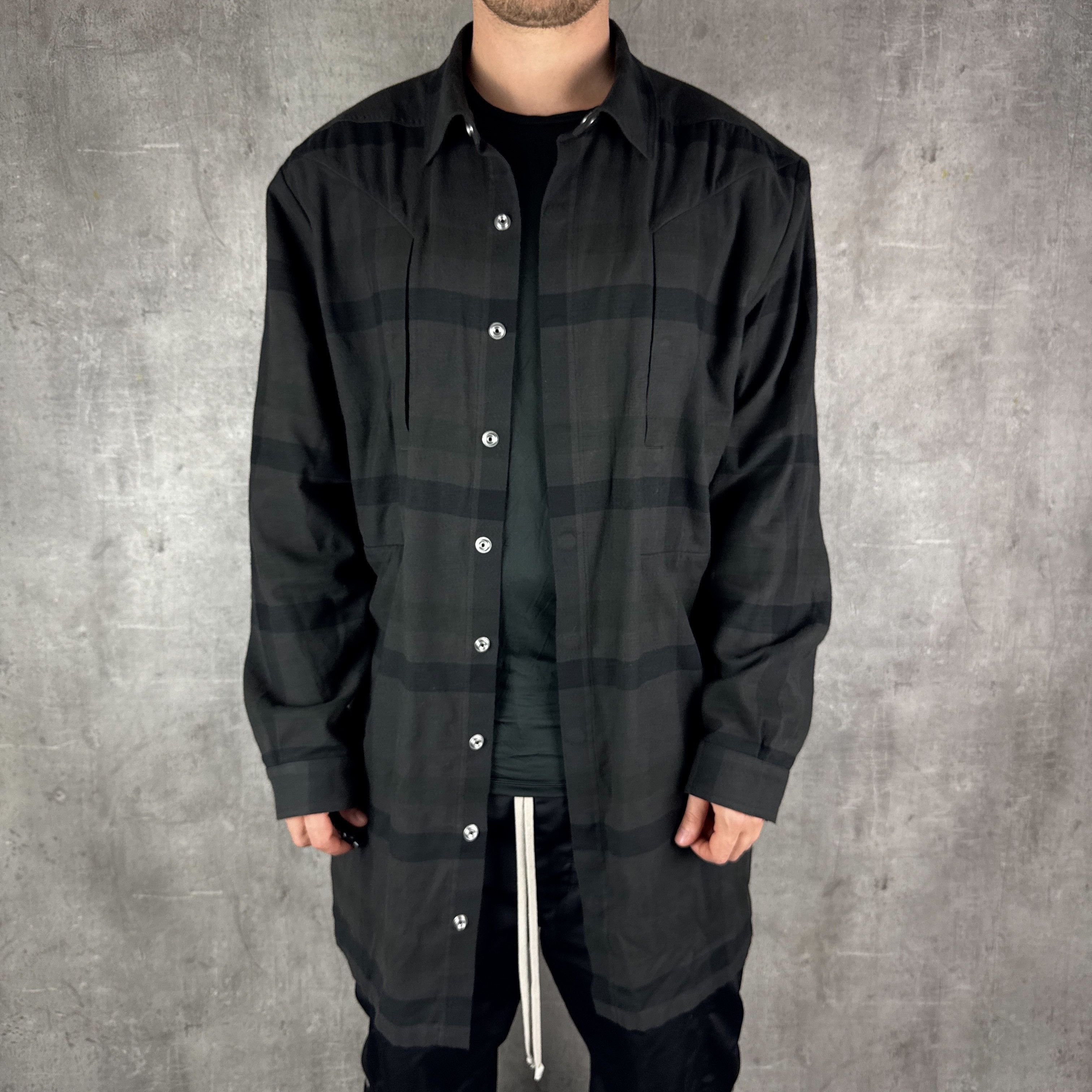 RICK OWENS - SHIRTS - Rick Owens Rick Owens OUTERSHIRT PALE BLUE PLAID
