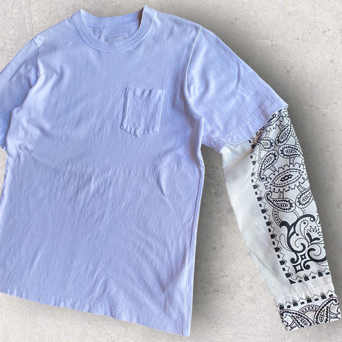 Sacai SS21 Paisley Sleeve Oversize T Shirt Size US S / EU 44-46 / 1 - 2 Thumbnail