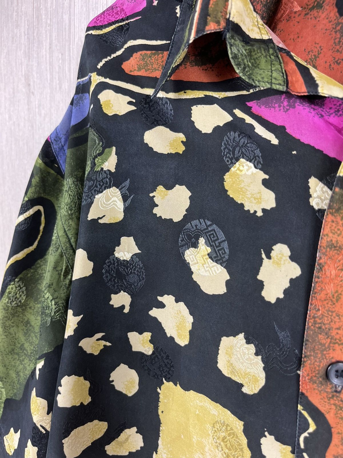 Japanese Brand Vintage Eagle & Dragon patterned crazy silk shirt Japanese Size US M / EU 48-50 / 2 - 12 Thumbnail
