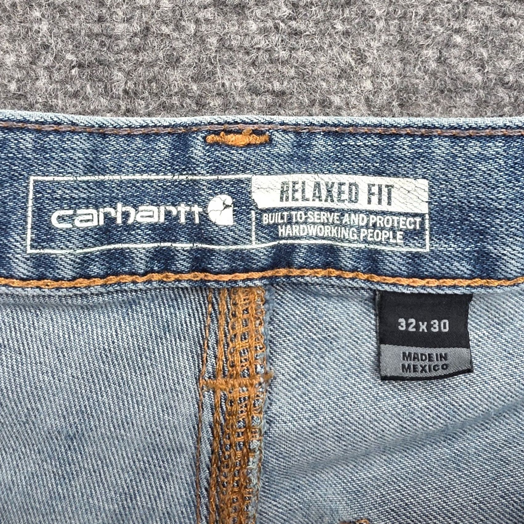 Carhartt Carhartt Relaxed Fit Jeans Mens Blue Light Wash 32x30 Utility Carpenter Denim 2021 Size US 32 / EU 48 - 5 Thumbnail