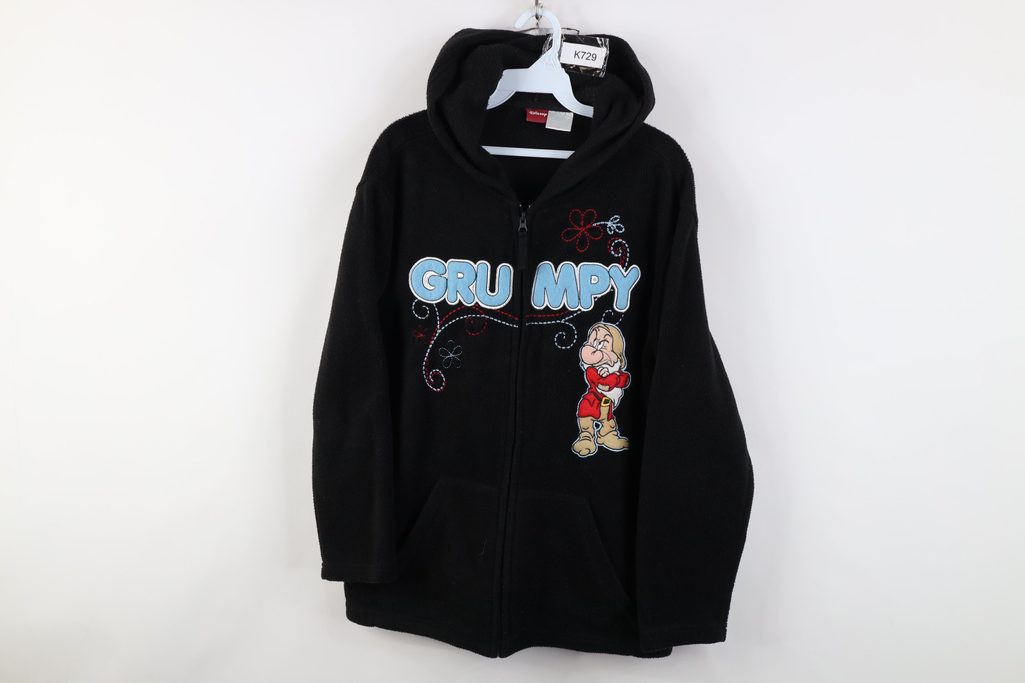 Disney Vintage Y2K Disney Grumpy Dwarf Fleece Full Zip Hoodie Size XL / US 12-14 / IT 48-50 - 1 Thumbnail