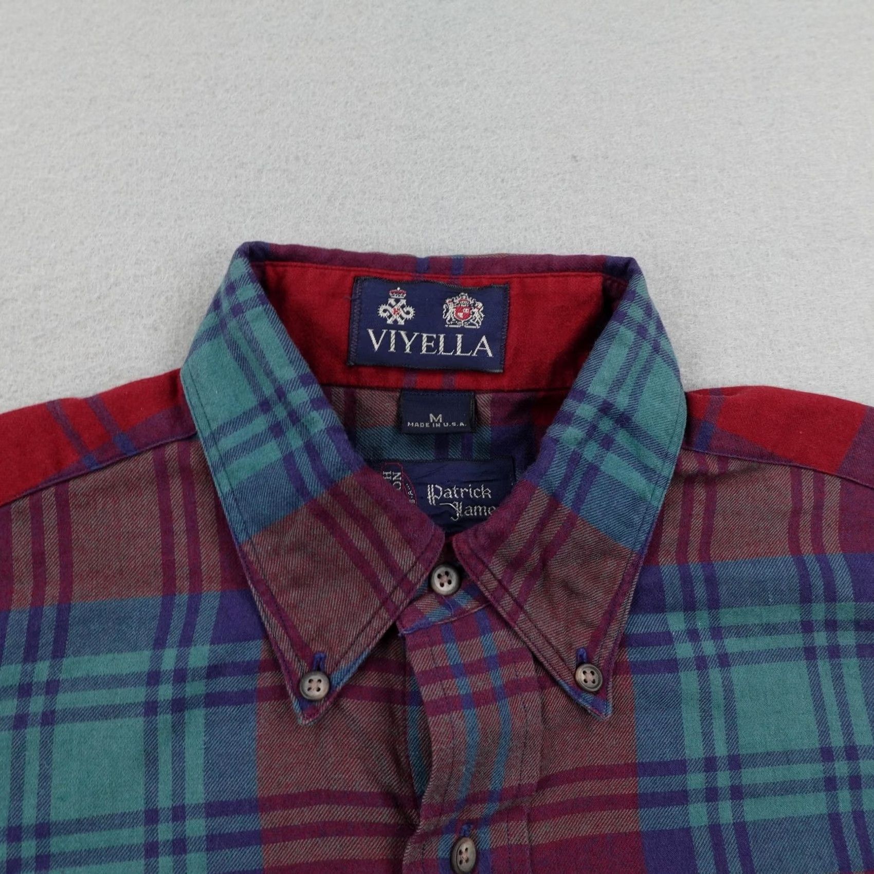 Vintage Vintage Viyella Shirt Mens Medium Red Blue Plaid Button Up Made In USA Twill Size US M / EU 48-50 / 2 - 2 Thumbnail