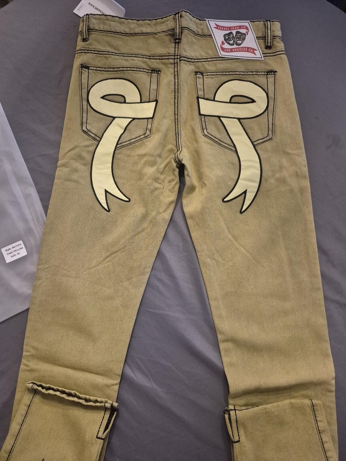 Asaali Asaali Yellow Cartel Denim Jeans Size 30 MSRP $350 Size US 30 / EU 46 - 2 Thumbnail