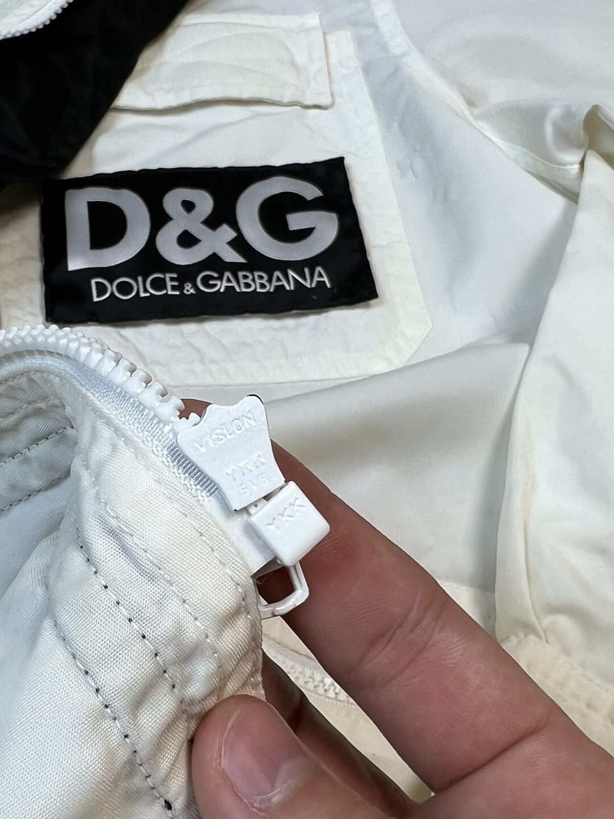 Dolce & Gabbana × Vintage 90’s Vintage Dolce Gabbana Patches White Over shirt Jacket Size US M / EU 48-50 / 2 - 12 Thumbnail