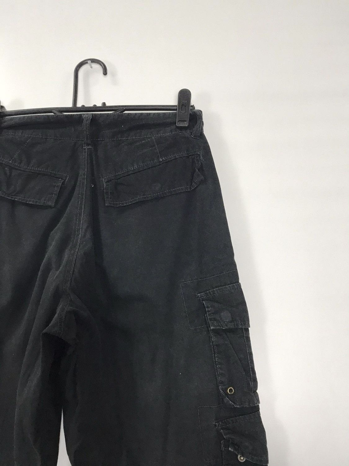 Japanese Brand × Vintage Vintage Japanese Faded Black Cotton Cargo Pants 28x29 Size US 28 / EU 44 - 12 Thumbnail