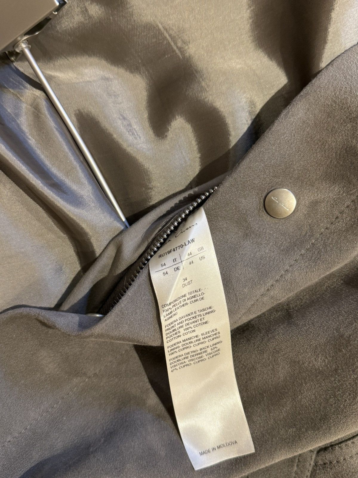 Rick Owens Rick Owens Larry F/W 19 Lamb Leather Jacket Size US L / EU 52-54 / 3 - 4 Thumbnail