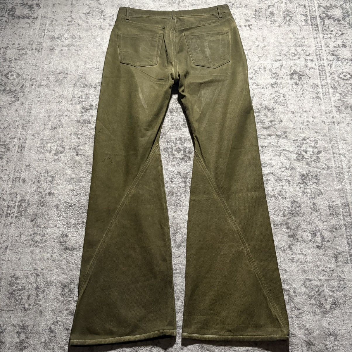 Rick Owens Drkshdw Rick Owens DRKSHDW Bias Bootcut Sage Waxed Denim Jeans | 34 Size US 34 / EU 50 - 6 Thumbnail