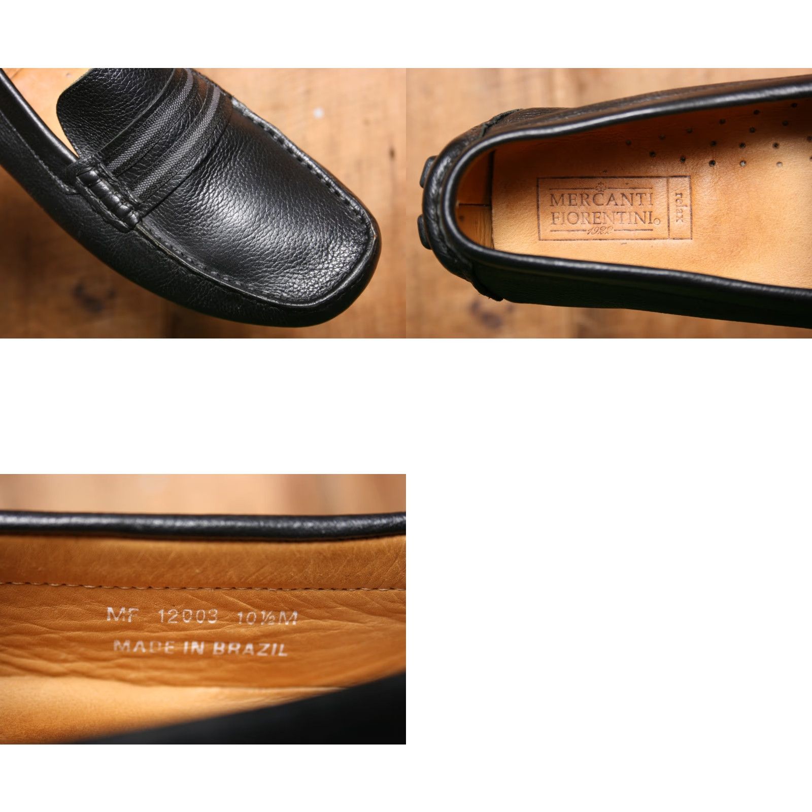 Vintage VINTAGE Mercanti Fiorentini Relax Black Leather Driving Loafers Men's Sz. 10.5 M Size US 11 / EU 44 - 8 Thumbnail