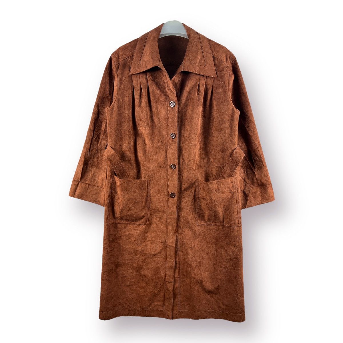 Japanese Brand 🔥 SUEDE LEATHER LONG JACKET Size M / US 6-8 / IT 42-44 - 2 Thumbnail