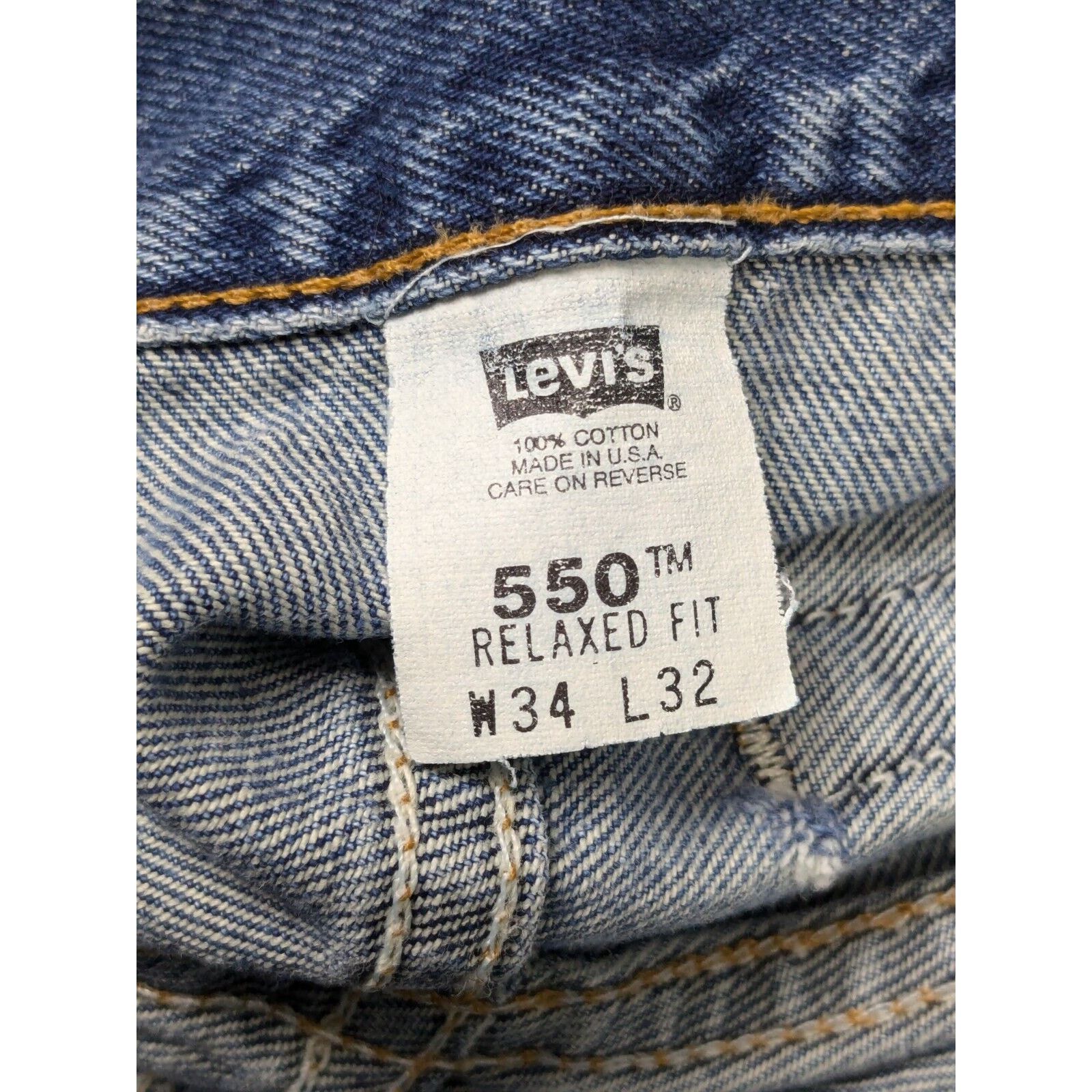 Levi's Vtg 90's Levis Jeans 550 34x32 Relaxed Fit USA Blue Denim Size US 34 / EU 50 - 17 Thumbnail